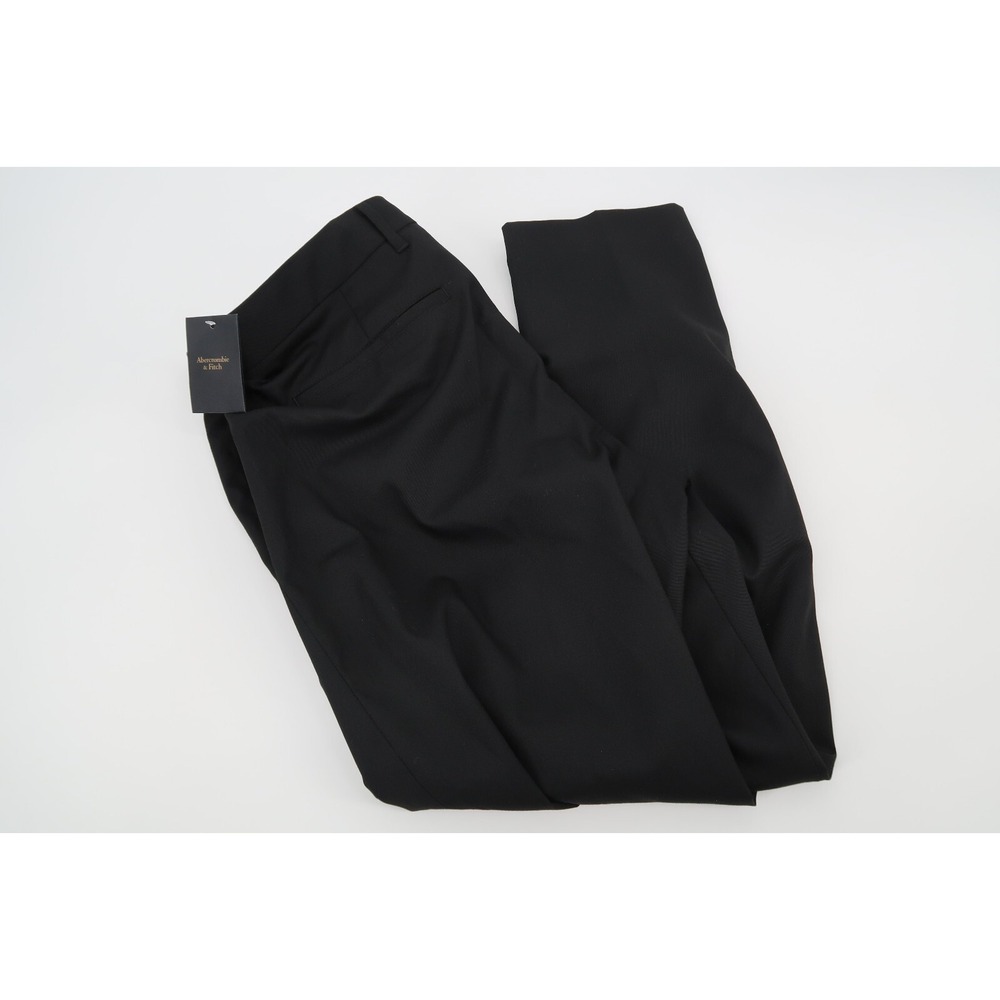 Abercrombie & Fitch Slim Fit‎ Trousers Mens 33x32 Black Modern Dress Pants NEW